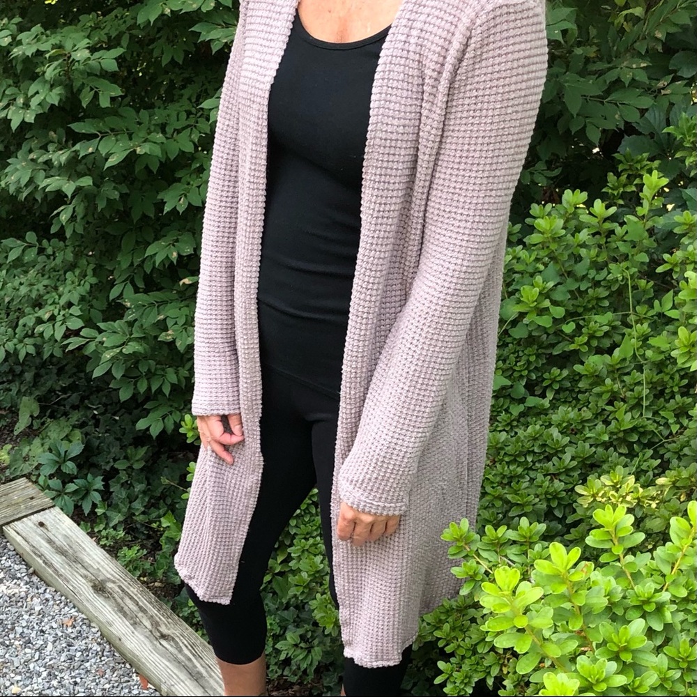 CLEARANCE! NWT! Mocha Chip Waffle Cardigan - Picture 3 of 5